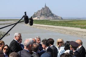 President Macron And First Lady Visit Mont-Saint-Michel