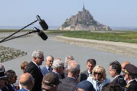 President Macron And First Lady Visit Mont-Saint-Michel