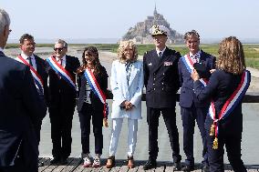 President Macron And First Lady Visit Mont-Saint-Michel