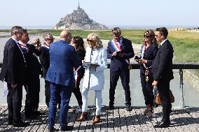 President Macron And First Lady Visit Mont-Saint-Michel