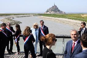 President Macron And First Lady Visit Mont-Saint-Michel