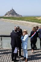 President Macron And First Lady Visit Mont-Saint-Michel