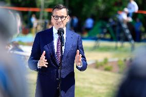 Polish Prime Minister Mateusz Morawiecki Met With The Inhabitants Of The Village.