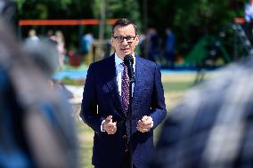 Polish Prime Minister Mateusz Morawiecki Met With The Inhabitants Of The Village.