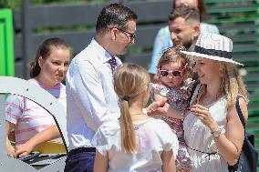 Polish Prime Minister Mateusz Morawiecki Met With The Inhabitants Of The Village.