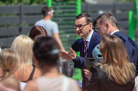 Polish Prime Minister Mateusz Morawiecki Met With The Inhabitants Of The Village.