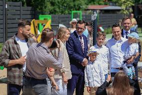 Polish Prime Minister Mateusz Morawiecki Met With The Inhabitants Of The Village.