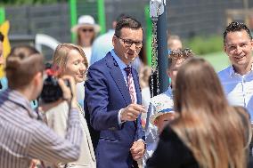 Polish Prime Minister Mateusz Morawiecki Met With The Inhabitants Of The Village.