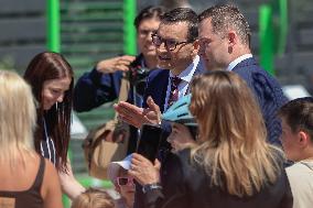 Polish Prime Minister Mateusz Morawiecki Met With The Inhabitants Of The Village.