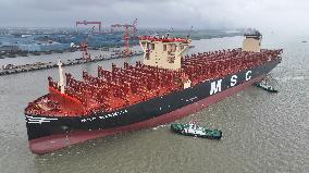 The World Largest Newly Built Container Ship MSC MARIELLA Started Sea Trials