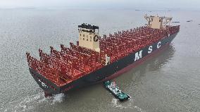 The World Largest Newly Built Container Ship MSC MARIELLA Started Sea Trials