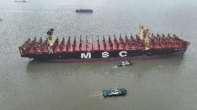 The World Largest Newly Built Container Ship MSC MARIELLA Started Sea Trials