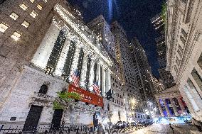 Night View Of New York Stock Exchange NYSE Building