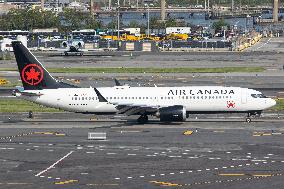 Air Canada Boeing 737-8 MAX Aircraft In New York LaGuardia Airport