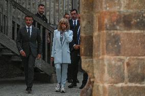 President Macron's Historic Visit To Mont-Saint-Michel