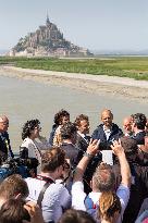 Emmanuel Macron Visit To Mont-Saint-Michel