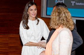 Queen Letizia Attends FAD Meeting - Madrid