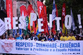 Professor Doing Protests In Portugal