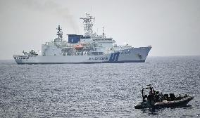 Japan-U.S.-Philippine coast guard joint drill in Philippines