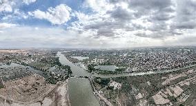 CHINA-INNER MONGOLIA-BAYANNUR-SANSHENGGONG-AERIAL VIEWS (CN)