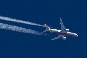 Air India Boeing 787 Dreamliner Flying Over Germany