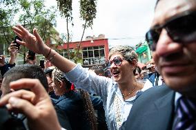 Demonstrations In Support Of The Colombian Government Social Reforms - Bogota