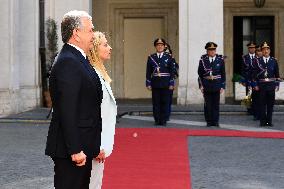 Italy's Prime Minister Georgia Meloni Hosts Germany's Chancellor Olaf Scholz