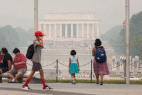 Washington, DC, blanketed in a heavy haze from Canadian wildfires