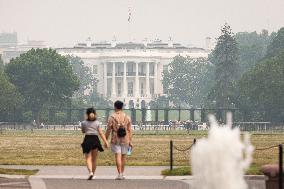 Washington, DC, blanketed in a heavy haze from Canadian wildfires