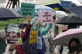 Protest against Japan's immigration law revision