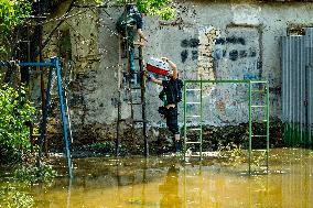 Humanitarian Aid And Rescue Of Citizens Of Kherson Affected By Flood After The Collapse Of Kakhovka Dam, Ukraine