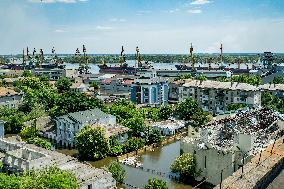 Humanitarian Aid And Rescue Of Citizens Of Kherson Affected By Flood After The Collapse Of Kakhovka Dam, Ukraine