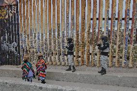 US-Mexico Border Construction On Secondary Fence Advances In Tijuana And San Diego