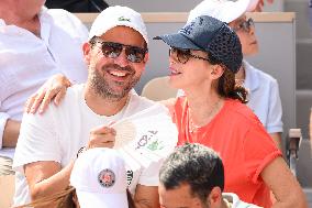 French Open - Christophe Michalak and Delphine McCarty At The Stands