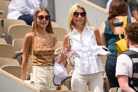 French Open - Stella Belmondo and Natty Tardivel At The Stands