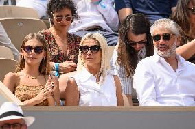 French Open - Stella Belmondo and Natty Tardivel At The Stands