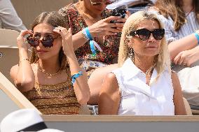 French Open - Stella Belmondo and Natty Tardivel At The Stands