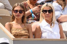 French Open - Stella Belmondo and Natty Tardivel At The Stands