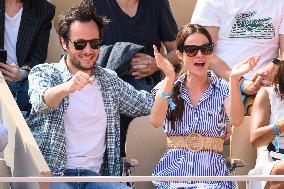French Open - Vianney And Wife Catherine Robert At The Stands
