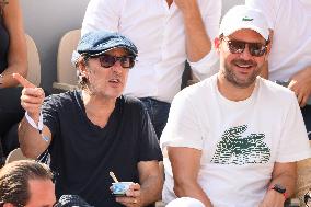 French Open - Charlotte Gainsbourg and Yvan Attal At The Stands