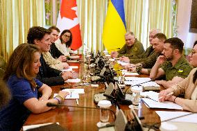 Justin Trudeau And Volodymyr Zelensky Meet - Kyiv