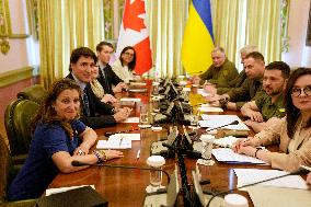Justin Trudeau And Volodymyr Zelensky Meet - Kyiv