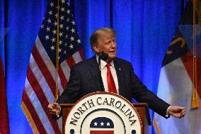 Former President Of The United States Donald J. Trump Delivers Remarks At The 2023 North Carolina State GOP Convention