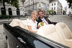 Prince Johann-Wenzel And Countess Felicitas Of Hartig Wedding - Vienna