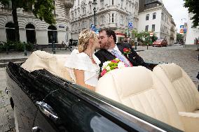 Prince Johann-Wenzel And Countess Felicitas Of Hartig Wedding - Vienna