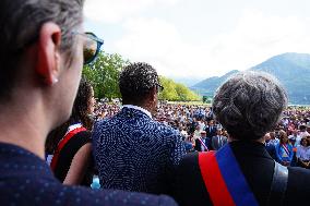 Residents Gather To Pay Tribute To The Victims Of The Attack - Annecy