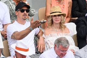 French Open - Kylian Mbappe And Zlatan Ibrahimovic In The Stands