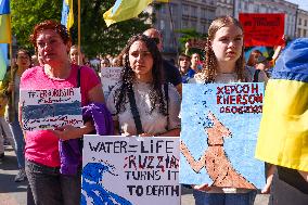 Demonstration 'Stop The Ecocide In Ukraine' In Krakow, Poland