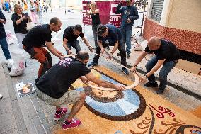 Sawdust Carpet On The Occasion Of Corpus Christi - Spain