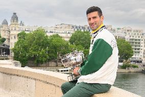 French Open - Novak Djokovic Poses With His Trophy